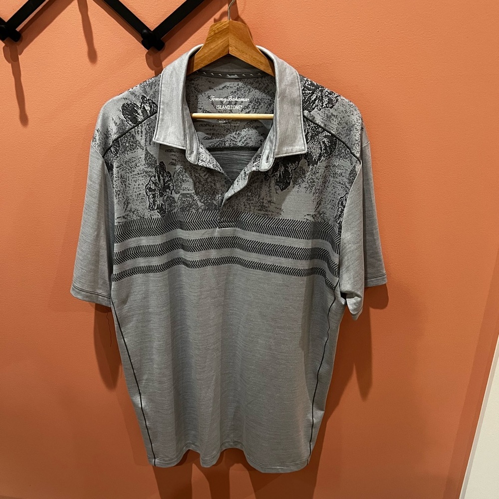 Men’s large Tommy Bahama IslandZone grey polo